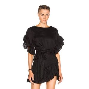 Isabel Marant Etoile Delicia Ruffle-Trim Wrap Dress